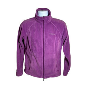 COLUMBIA pink zip up jacket,size medium, in good condition